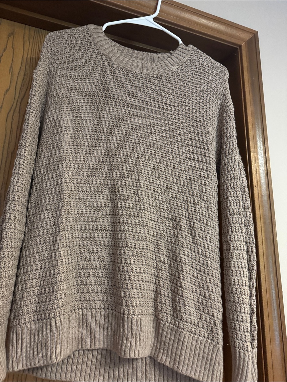 Old Navy Crewneck Waffle Knit Sweater - Beige